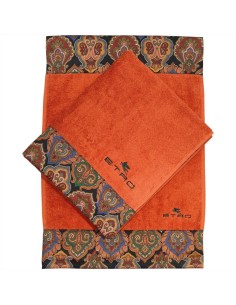 ETRO SET 2 ASCIUGAMANI VISO E OSPITE IN SPUGNA DI COTONE...