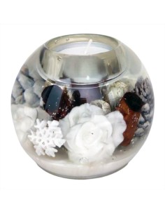 GILDE PORTA CANDELA NATALIZIA IN VETRO 9X7 CM 