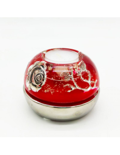 GILDE PORTA CANDELA NATALIZIA IN VETRO 9X7 CM  2