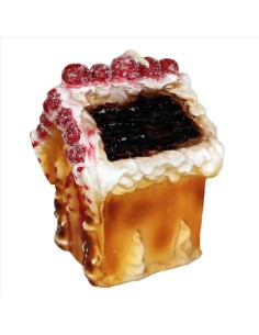 INTRONA CANDELA CASETTA CIOCCOLATO NATALIZIA 12 CM  2