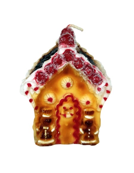 INTRONA CANDELA CASETTA CIOCCOLATO NATALIZIA 12 CM 