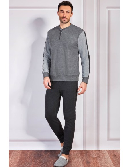 QBO PIGIAMA UOMO SERAFINO MANICA LUNGA E PANTALONE LUNGO IN PUNTO MILANO