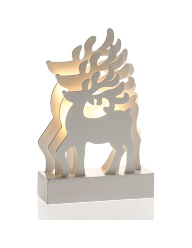 EVVIVA RENNE IN LEGNO CON LED 18 CM