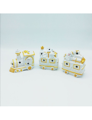 EVVIVA TRENINO BABBO NATALE CON LED TRE PEZZI...