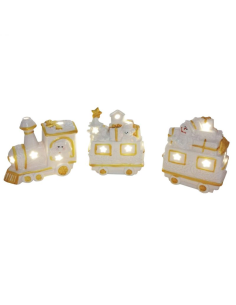 EVVIVA TRENINO BABBO NATALE CON LED TRE PEZZI 12 CM  2