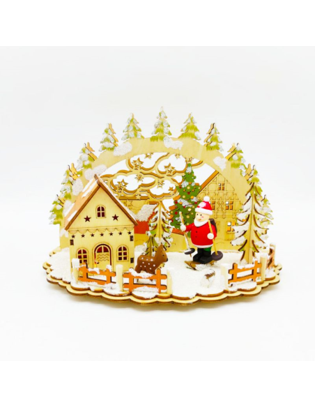 EVVIVA NATIVITA' IN LEGNO CON LED 17 CM