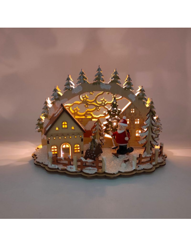 EVVIVA NATIVITA' IN LEGNO CON LED 17 CM