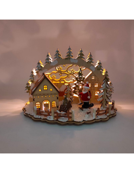 EVVIVA NATIVITA' IN LEGNO CON LED 17 CM