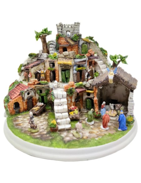 SBORDONE NATIVITA' IN PORCELLANA BISCUIT 27X20 CM