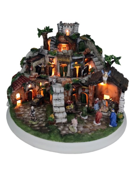 SBORDONE NATIVITA' IN PORCELLANA BISCUIT 27X20 CM