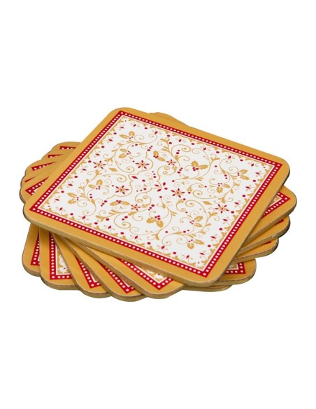 EASY LIFE SET 6 SOTTOBICCHIERI 10X10 CM - WINTER CAROUSEL