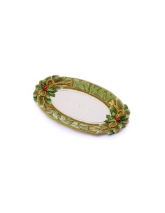 FITZ AND FLOYD VASSOIO DECORATIVO 43 CM - HOLIDAY HOME GREEN