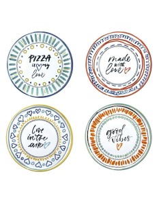 ANDREA FONTEBASSO SET 4 PIATTI PIZZA Ø 33 CM - CINZIA