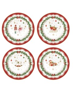 EASY LIFE SET 4 PIATTINI DESSERT NATALIZI 19 CM - MAGIE...