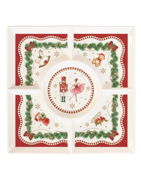 EASY LIFE ANTIPASTIERA A SCOMPARTI 25 X 25 CM - MAGIE DE NOEL
