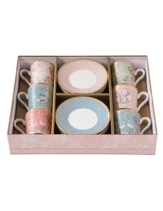 EASY LIFE SET 6 TAZZE CAFFÈ CON PIATTINO 100 ML - JARDIN...