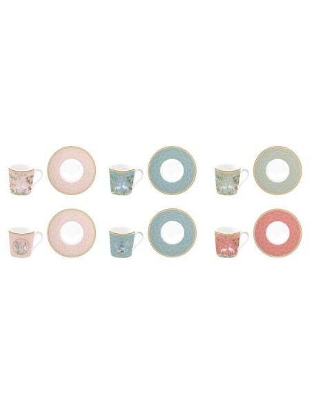 EASY LIFE SET 6 TAZZE CAFFÈ CON PIATTINO 100 ML - JARDIN DE REVES
