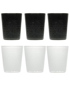 MEMENTO SET 6 BICCHIERI ACQUA 30 CL - BLACK & WHITE