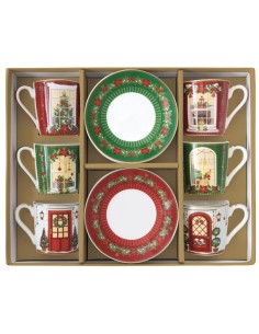 EASY LIFE SET 6 TAZZINE ESPRESSO CON PIATTINI 100 ML -...