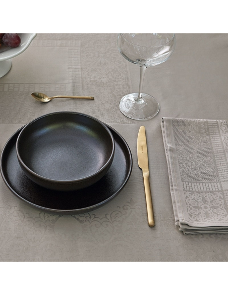 FAZZINI SET 4 TOVAGLIOLI 47 X 47 CM IN TESSUTO JACQUARD - AUBERGINE