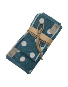 FAZZINI SET 2 ASCIUGAMANI IN SPUGNA DI COTONE - POIS