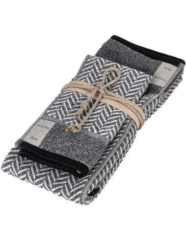 FAZZINI SET 2 ASCIUGAMANI IN SPUGNA - CHEVRON
