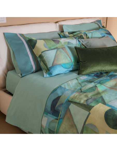 FAZZINI PARURE COPRIPIUMINO MATRIMONIALE IN PERCALLE - PARACAS