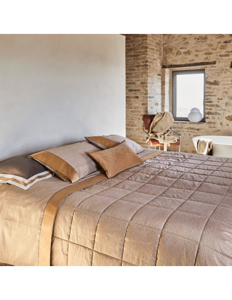 FAZZINI COMPLETO COPRIPIUMINO MATRIMONIALE IN RASO - SASHIKO