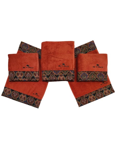 ETRO COMPLETO BAGNO 6 PEZZI IN SPUGNA DI COTONE CON BANDA IN RASO - 7PLIES