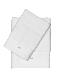 LIU JO SET 2 ASCIUGAMANI IN SPUGNA DI COTONE - L.J DIAGONAL 2