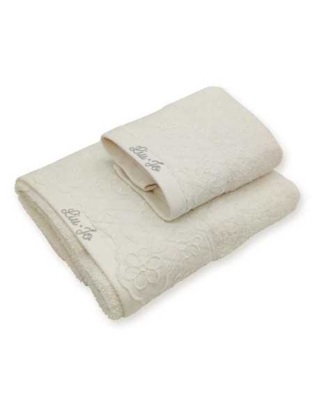 LIU JO SET 2 ASCIUGAMANI IN SPUGNA DI COTONE - P.A MARGHE