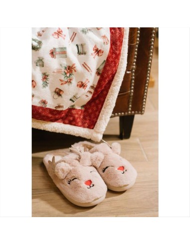 NUVOLE DI STOFFA CIABATTE NATALIZIE CON RENNA