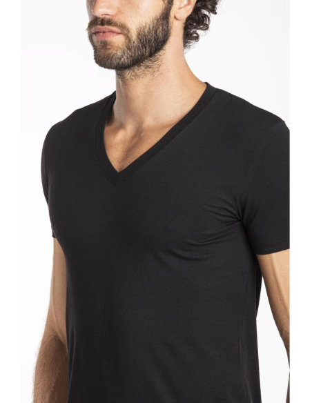 JULIPET MAGLIA UOMO MANICA CORTA SCOLLO A V IN COTONE JERSEY - INSPIRED