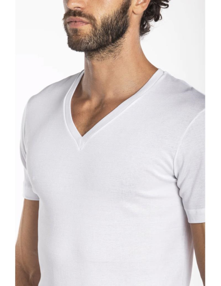 JULIPET MAGLIA UOMO MEZZA MANICA SCOLLO A V IN FILO DI SCOZIA - ILEXI