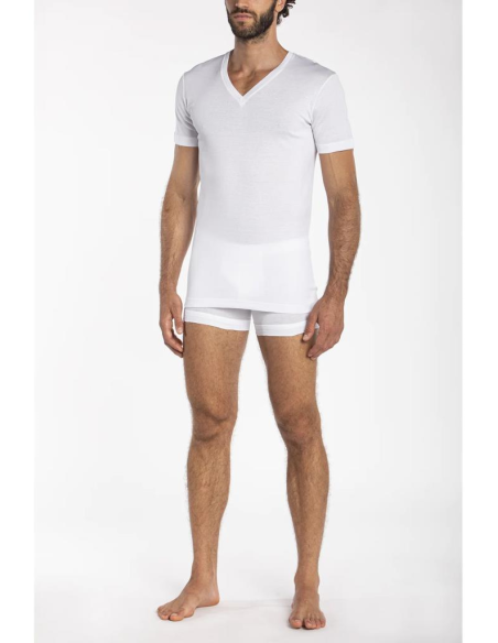 JULIPET MAGLIA UOMO MEZZA MANICA SCOLLO A V IN FILO DI SCOZIA - ILEXI