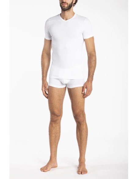 JULIPET MAGLIETTA MEZZA MANICA UOMO SCOLLO A V IN JERSEY DI COTONE ELATICIZZATO - ISEPPI