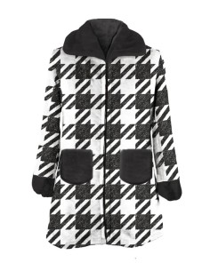 DAUNEX VESTAGLIA DONNA DA CAMERA IN PILE A ZIP - PIED DE...