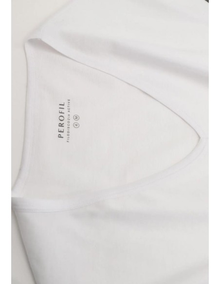 PEROFIL MAGLIETTA UOMO SCOLLO V IN FILO DI SCOZIA - FSA V-NEK T-SHIRT