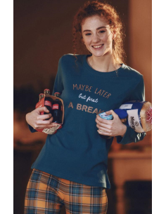 NOIDINOTTE PIGIAMA DONNA GIROCOLLO MANICA LUNGA E...