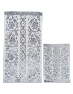 CARRARA SET 2 ASCIUGAMANI IN SPUGNA DI COTONE - ROMA SILVER