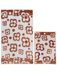 CARRARA SET 2 ASCIUGAMANI IN SPUGNA DI COTONE - BRONZE MARY