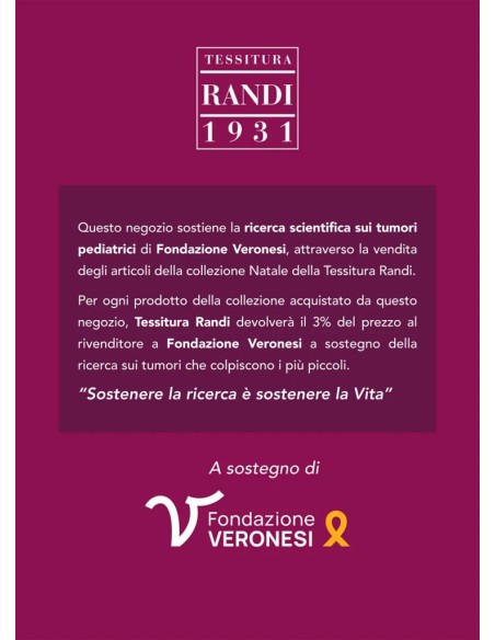 TESSITURA RANDI TOVAGLIA RETTANGOLARE NATALIZIA IN PURO COTONE - CRISTALLO