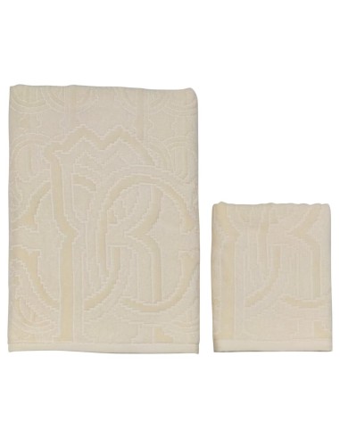 ROBERTO CAVALLI SET 2 ASCIUGAMANI IN SPUGNA DI...