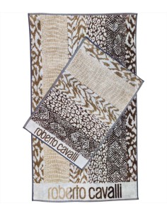 ROBERTO CAVALLI SET 2 ASCIUGAMANI IN SPUGNA DI COTONE...
