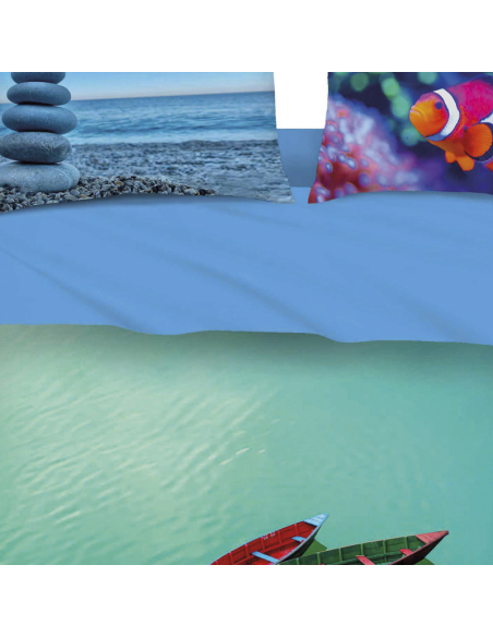 BASSETTI COMPLETO LENZUOLA COPRILETTO 1 PIAZZA 100% COTONE - 5BOATS