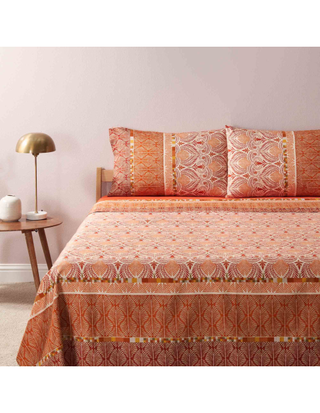 BASSETTI COMPLETO LENZUOLA COPRILETTO MATRIMONIALE 100% COTONE - NAIROBI