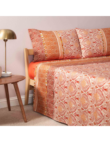 BASSETTI COMPLETO LENZUOLA COPRILETTO MATRIMONIALE 100% COTONE - NAIROBI