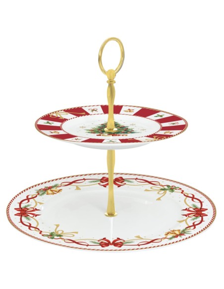 EASY LIFE ALZATA PORTA DOLCI 2 PIANI 19 / 27 CM - CHRISTMAS TALE