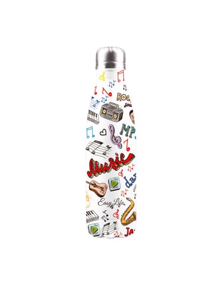 EASY LIFE BOTTIGLIA TERMICA 500 ML IN ACCIAIO INOX - MUSIC ON AIR