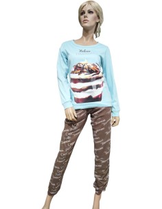 PEPITA PIGIAMA DONNA GIROGOLA MANICA LUNGA CON PANTALONE...